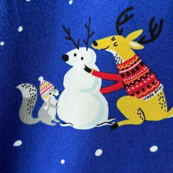 Secret Treasures winter fun print on blue soft pajama top XL - Picture 6 of 11